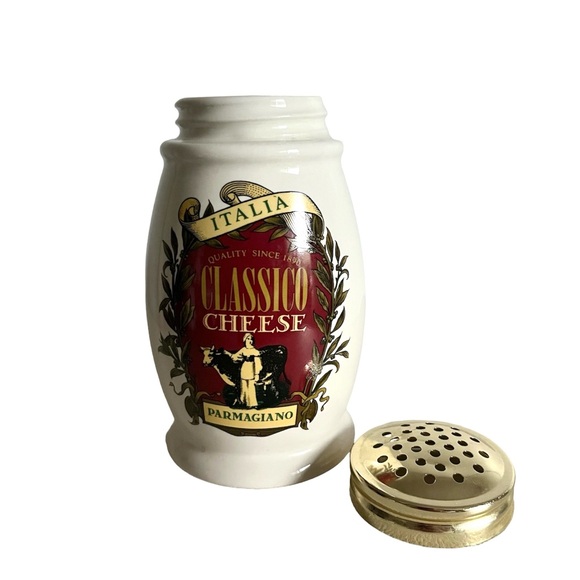 Italia Classico Parmagiano Ceramic Parmesan Cheese Shaker Metal Lid 14oz - Picture 2 of 7